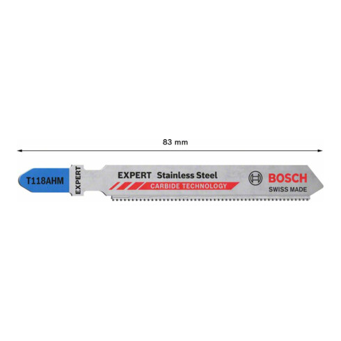 Bosch EXPERT roestvrijstaal T 118 AHM decoupeerzaagblad 3 stuks voor decoupeerzagen