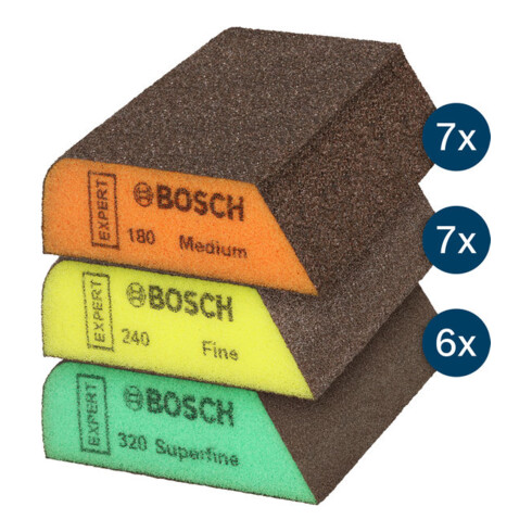 Bosch EXPERT S470 Blocco combinato, 69×97×26 mm, medio/fine/superfine, 20 pz