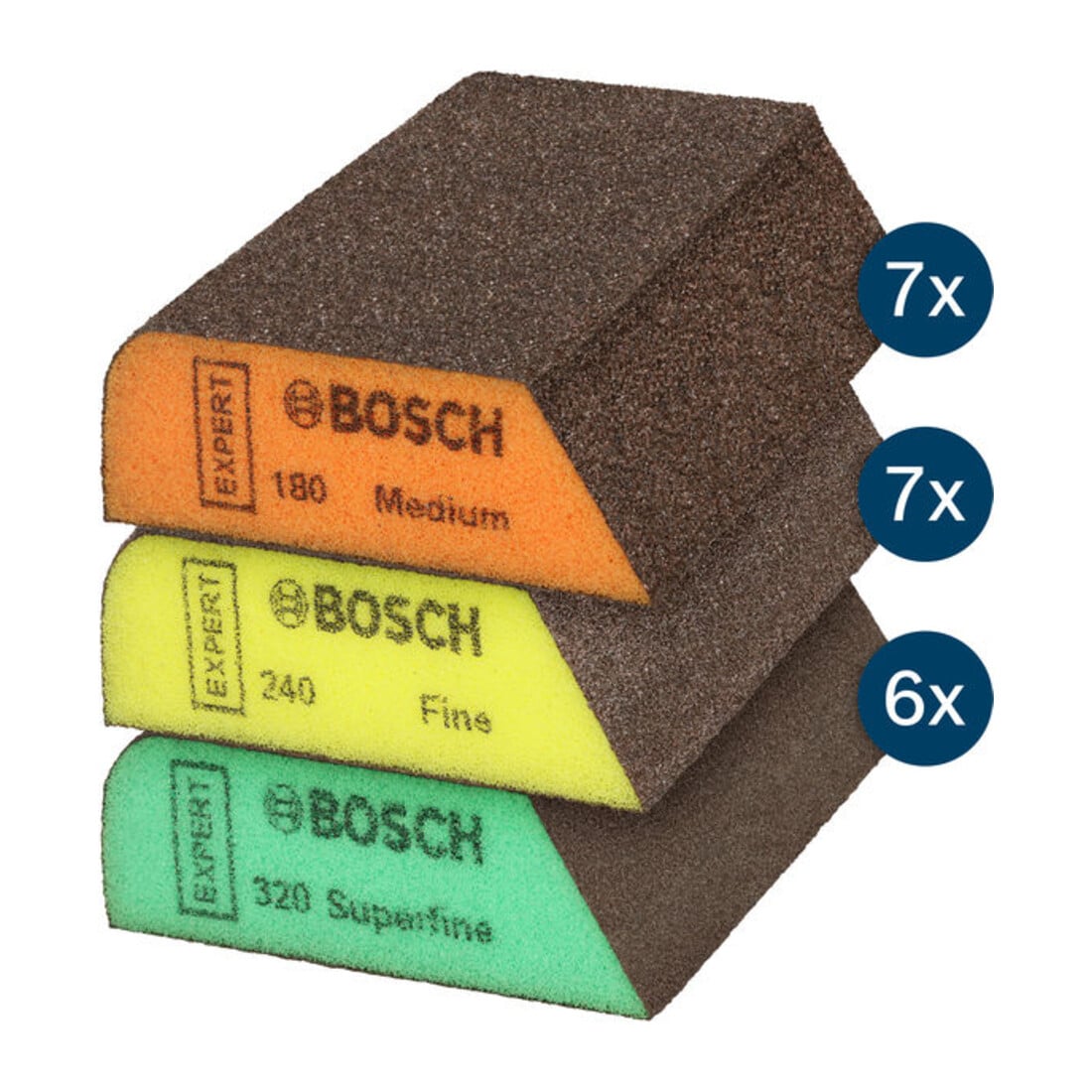 Bosch EXPERT S470 Blocco combinato, 69×97×26 mm, medio/fine/superfine, 20 pz