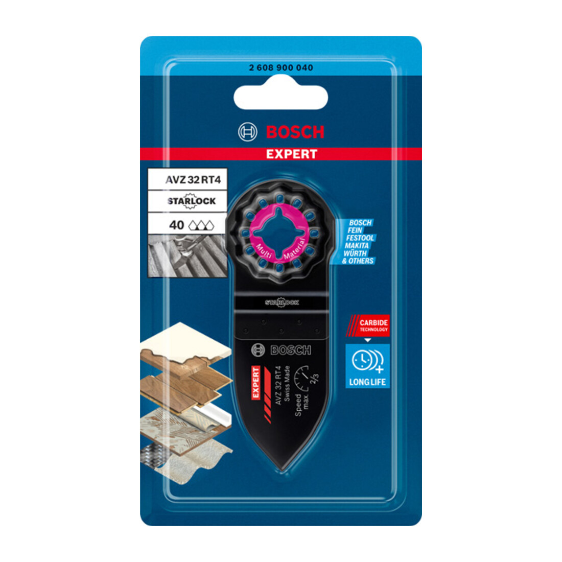 Bosch EXPERT Sanding Finger Coarse AVZ 32 RT4 Schleifplatt für Multifunktionswerkzeuge 32 x 50mm für oszillierende Multifunktionswerkzeuge