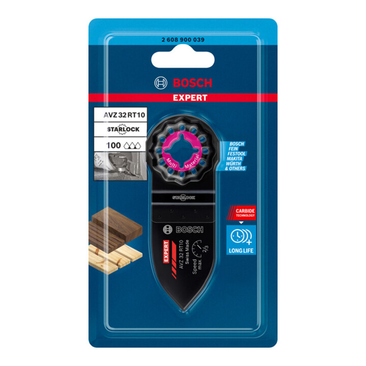 Bosch Expert Sanding Finger Fine AVZ 32 RT10 Plateau de ponçage pour outils multifonctionnels, 32 x 50 mm