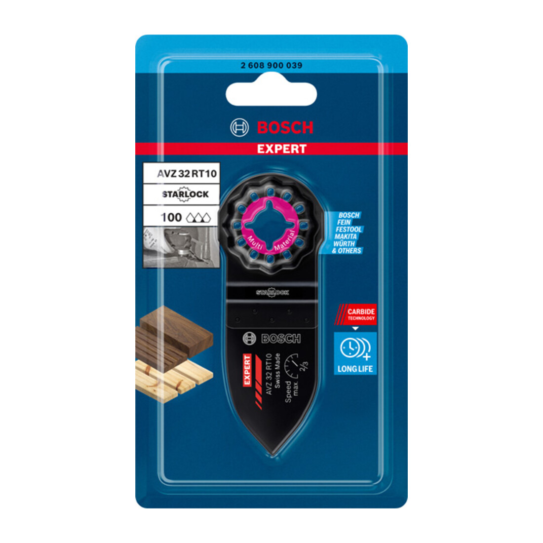 Bosch Expert Sanding Finger Fine AVZ 32 RT10 Plateau de ponçage pour outils multifonctionnels, 32 x 50 mm