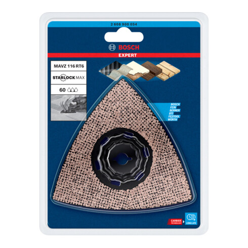 Bosch EXPERT Sanding Plate MAVZ 116 RT6 Blat für Multifunktionswerkzeuge 116mm für oszillierende Multifunktionswerkzeuge