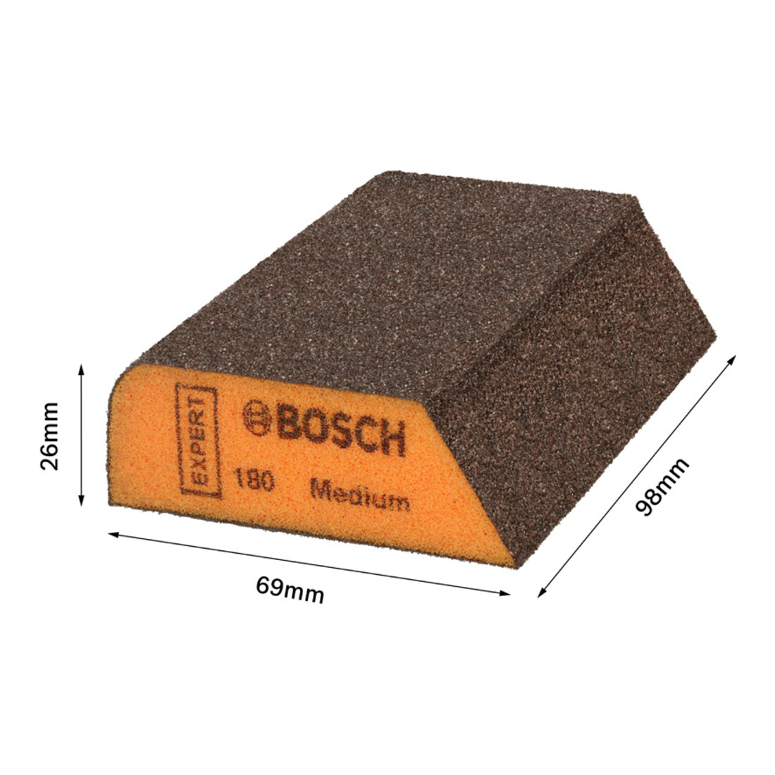 Bosch EXPERT Schleifschwamm Combi Block, 69 x 97 x 26 mm, F: Orange