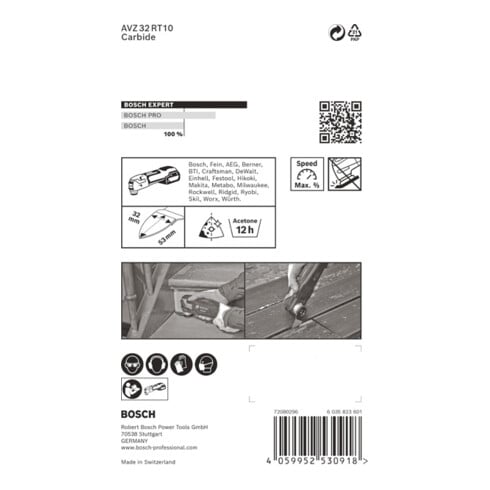 Bosch EXPERT schuurvinger Fijn AVZ 32 RT10 schuurplaat voor multifunctioneel gereedschap 32 x 50mm voor oscillerend multifunctioneel gereedschap