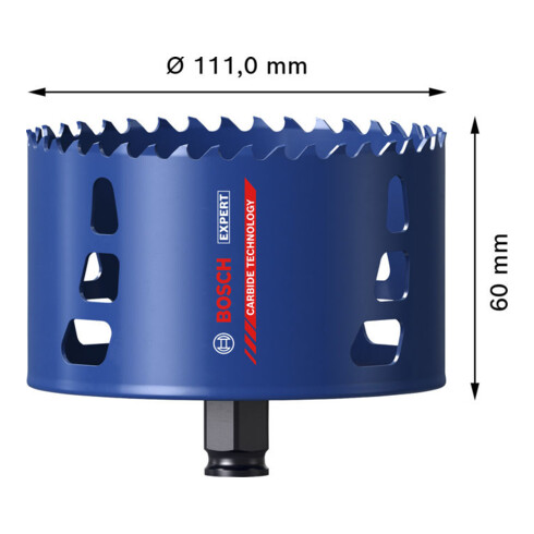 Bosch EXPERT Scie-cloche Multi Matériau Power Change Plus, 111 x 60 mm