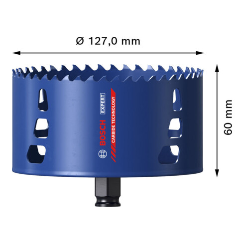 Bosch EXPERT Scie-cloche Multi Matériau Power Change Plus, 127 x 60 mm