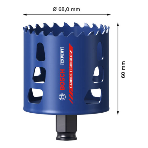 Bosch EXPERT Scie-cloche Multi Matériau Power Change Plus, 68 x 60 mm