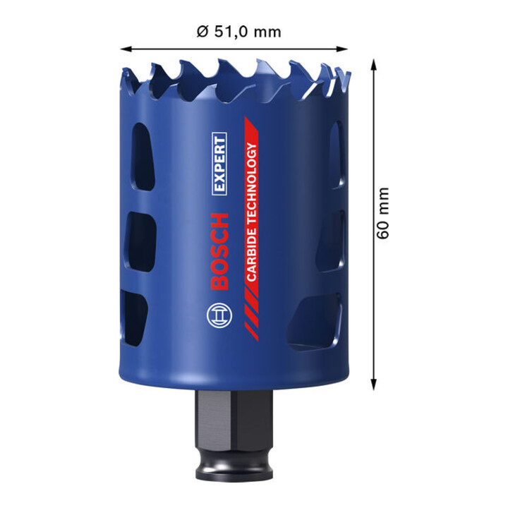 Bosch EXPERT Scie-cloche Multi Matériaux Power Change Plus, 51 x 60 mm