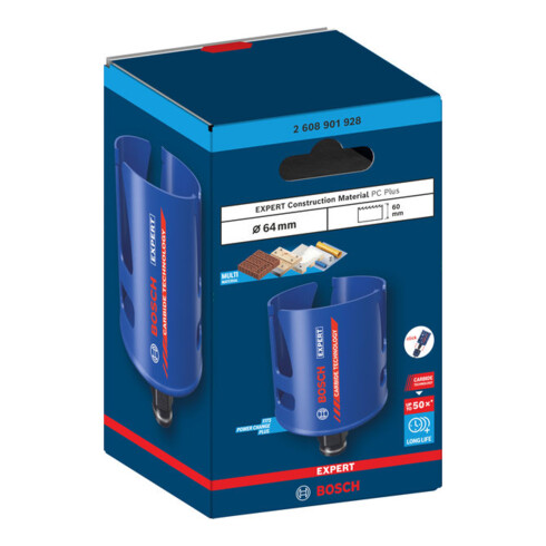 Bosch EXPERT Scie-cloche Power Change Plus pour matériaux de construction, 64 x 60 mm