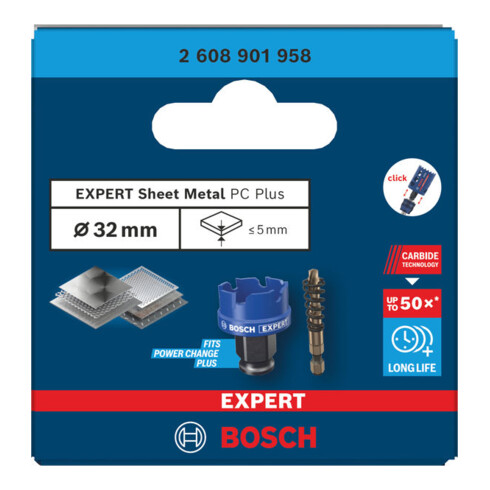 Bosch EXPERT Scie-cloche Power Change Plus pour tôle, 32 x 5 mm