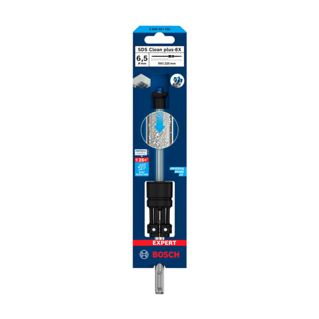 Bosch EXPERT SDS Clean plus-8X Foret à percussion, 6,5 x 100 x 225 mm