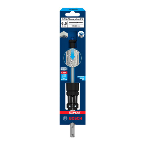 Bosch EXPERT SDS Clean plus-8X Foret à percussion, 6,5 x 100 x 225 mm