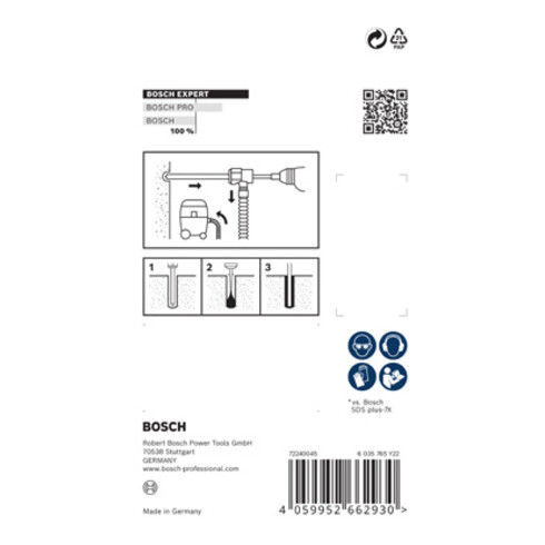 Bosch EXPERT SDS Clean plus-8X Jeu de forets à percussion 10 x 100 x 225 mm