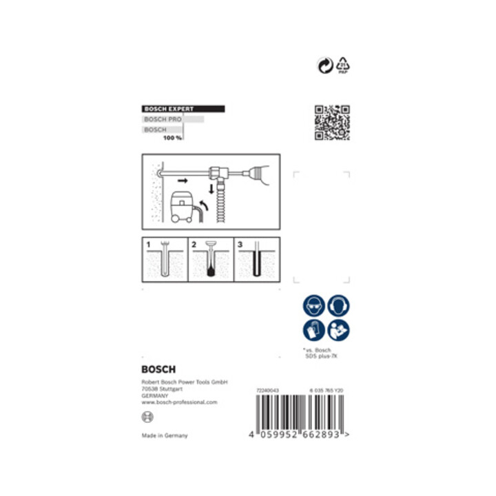 Bosch EXPERT SDS Clean plus-8X Set de forets à percussion 6,5 x 100 x 225 mm