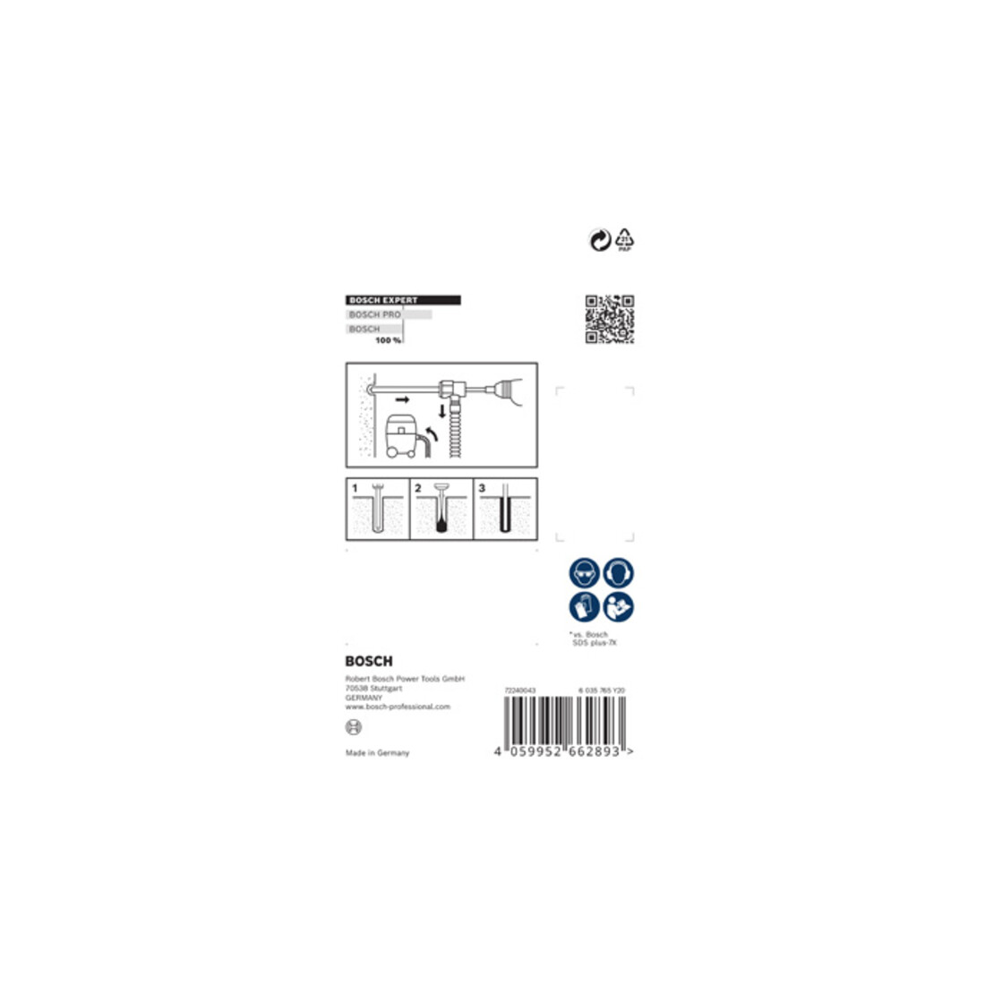 Bosch EXPERT SDS Clean plus-8X Set de forets à percussion 6,5 x 100 x 225 mm