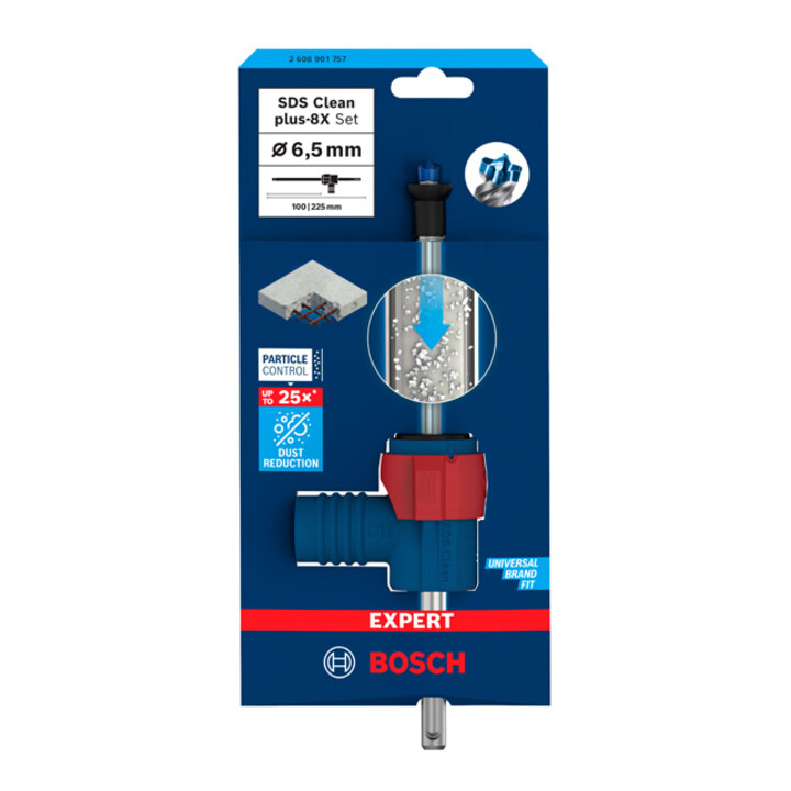 Bosch EXPERT SDS Clean plus-8X Set de forets à percussion 6,5 x 100 x 225 mm