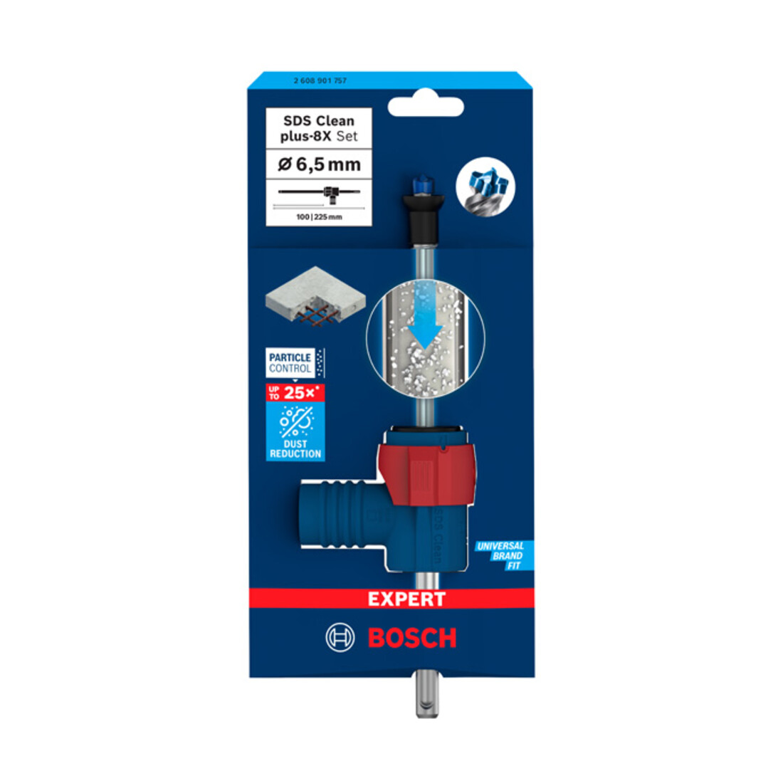 Bosch EXPERT SDS Clean plus-8X Set de forets à percussion 6,5 x 100 x 225 mm