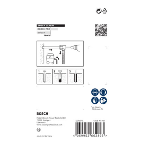 Bosch EXPERT SDS Clean plus-8X Set de forets à percussion 6,5 x 100 x 225 mm