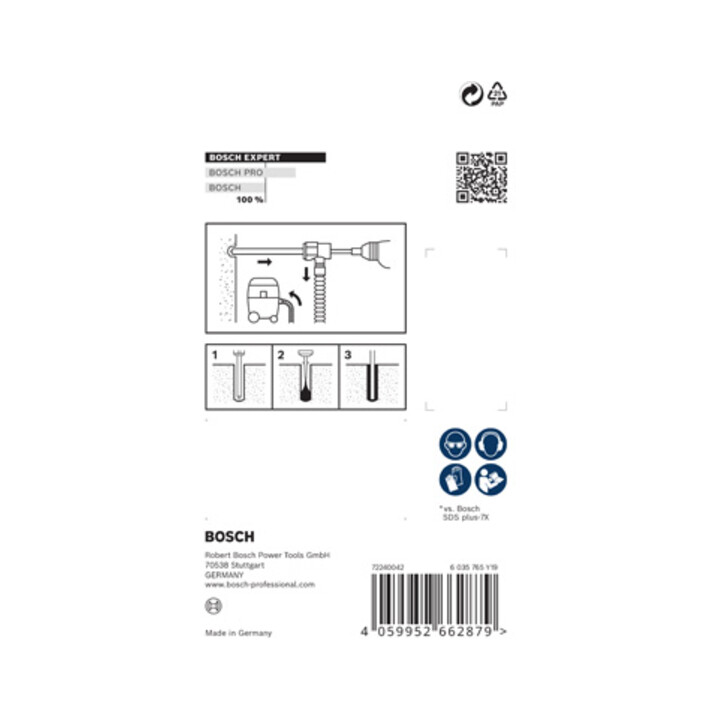 Bosch EXPERT SDS Clean plus-8X Set de forets à percussion 6 x 100 x 225 mm