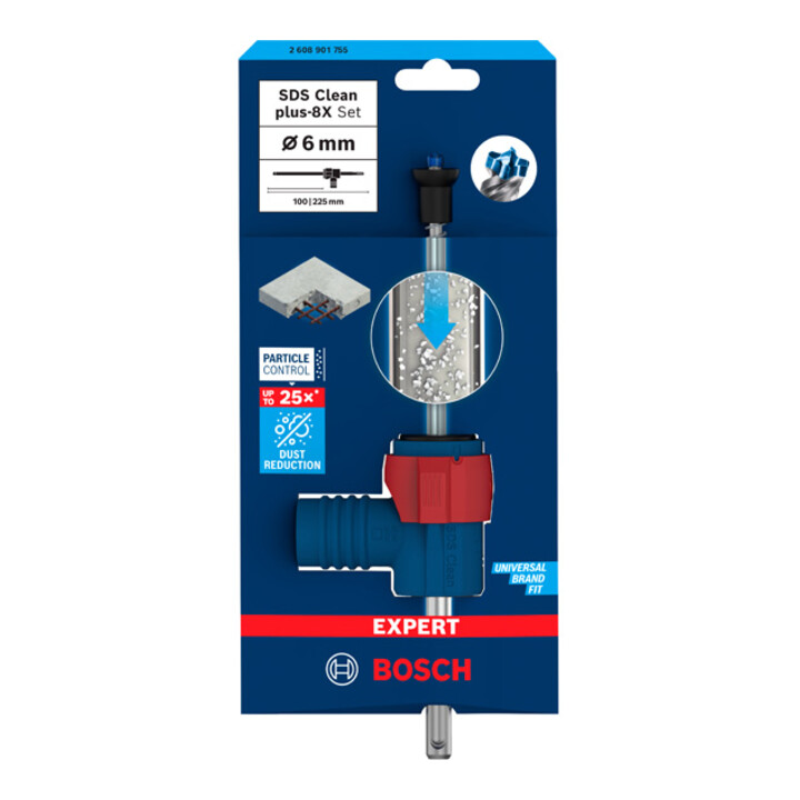 Bosch EXPERT SDS Clean plus-8X Set de forets à percussion 6 x 100 x 225 mm