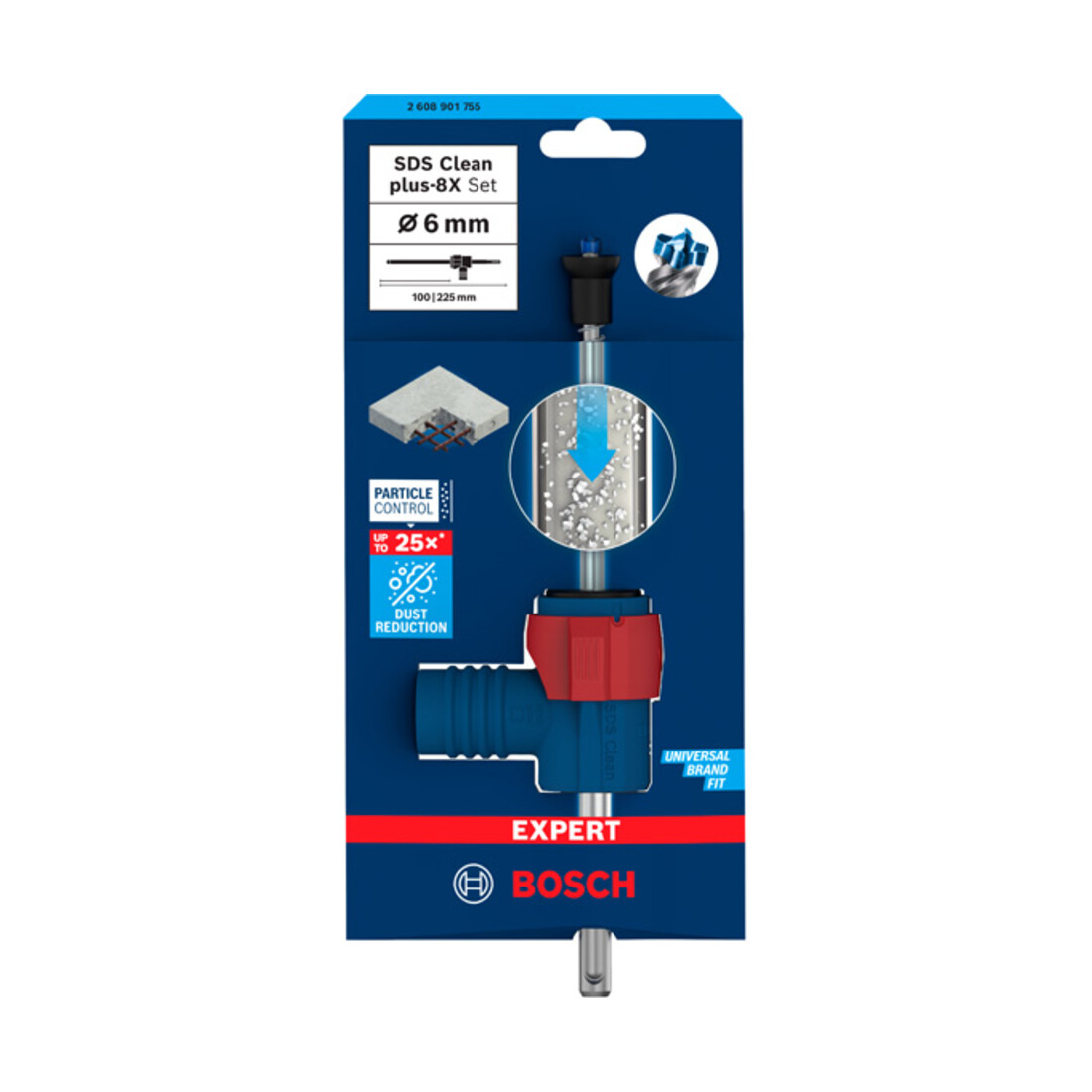 Bosch EXPERT SDS Clean plus-8X Set de forets à percussion 6 x 100 x 225 mm