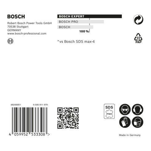Bosch EXPERT SDS max-8X Hammerbohrer 32 x 600 x 720mm für Bohrhämmer