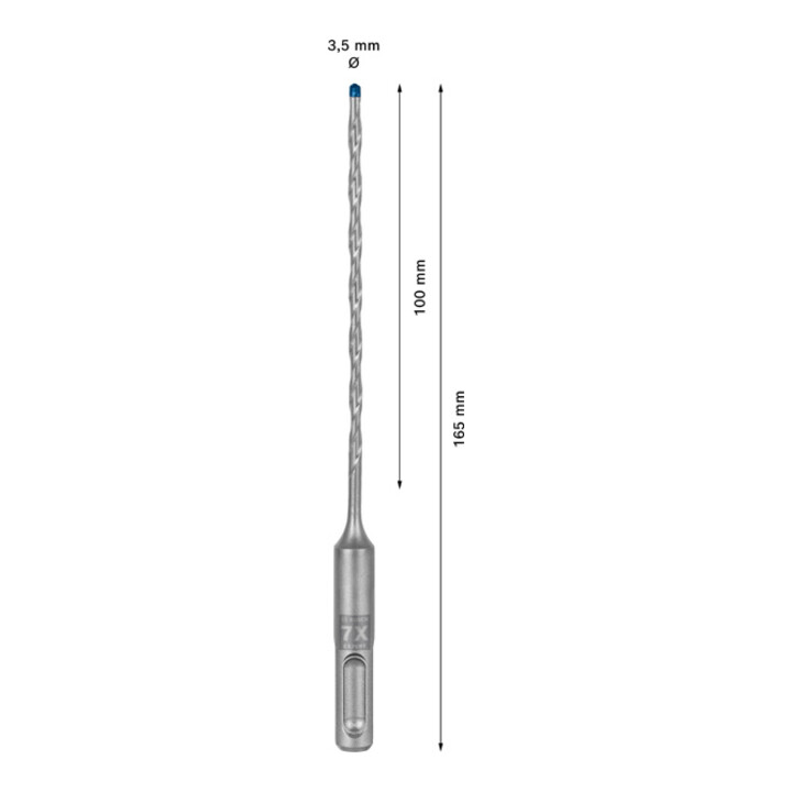 Bosch EXPERT SDS plus-7X hamerboor 3,5 x 100 x 165mm voor boorhamers