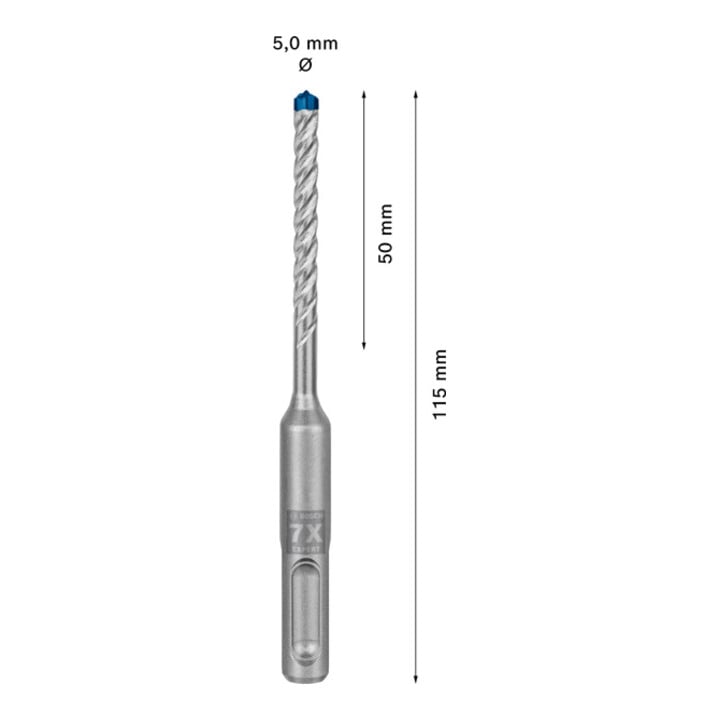 Bosch EXPERT SDS plus-7X hamerboor 5 x 50 x 115mm voor boorhamers