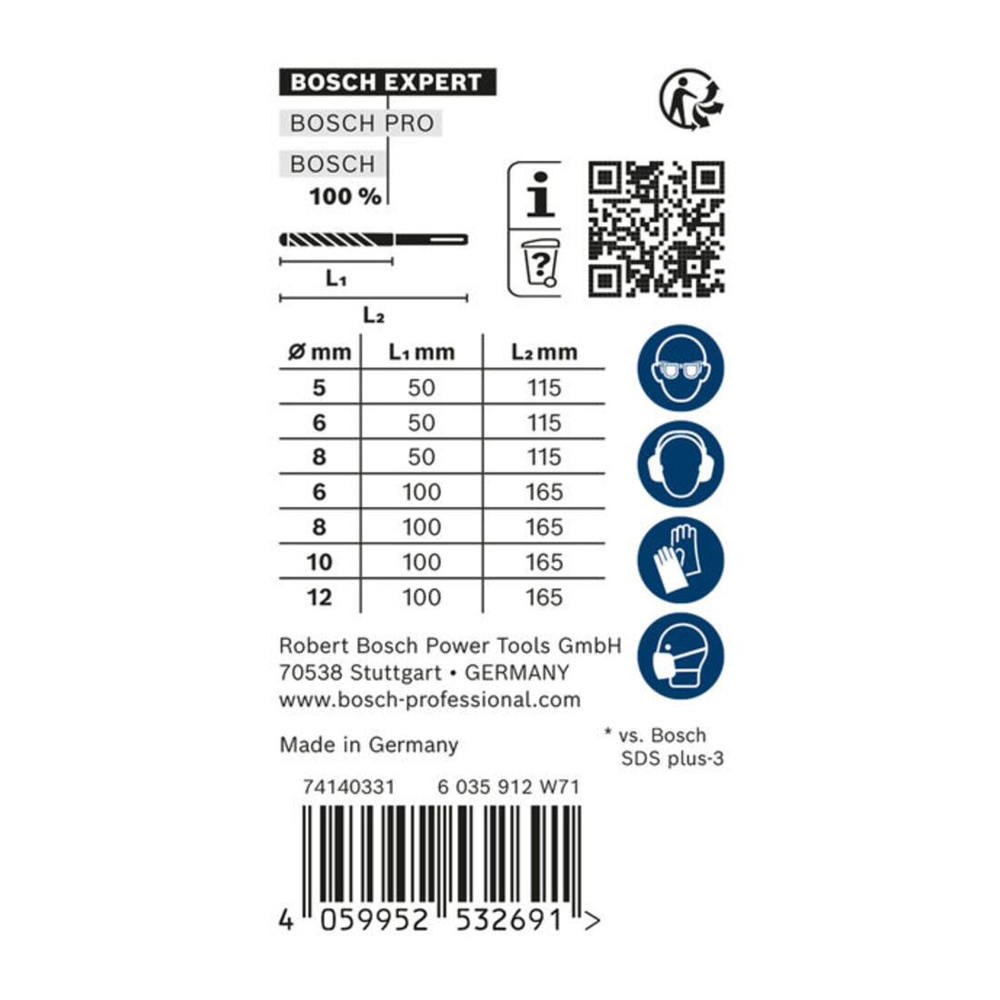 Bosch EXPERT SDS plus-7X hamerboren set 5/6/6/8/10/12mm 7 st. voor boorhamers