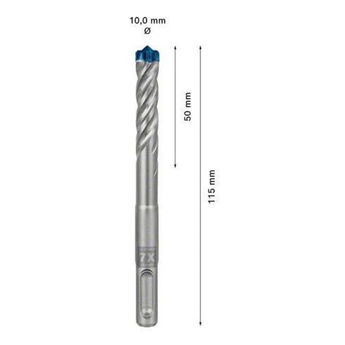 Bosch EXPERT SDS plus-7X Hammerbohrer 10 x 50 x 115mm für Bohrhämmer
