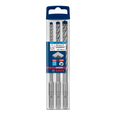 Bosch EXPERT SDS plus-7X Hammerbohrer-Set 6/8/10mm 3-tlg. für Bohrhämmer
