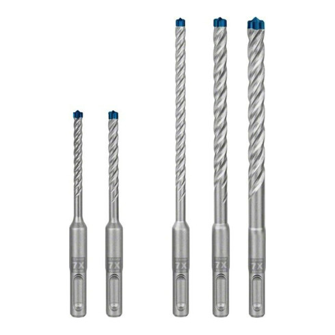 Bosch EXPERT SDS plus-7X Jeu de forets marteau 5/6/6/8/10mm 5 pièces pour marteaux perforateurs