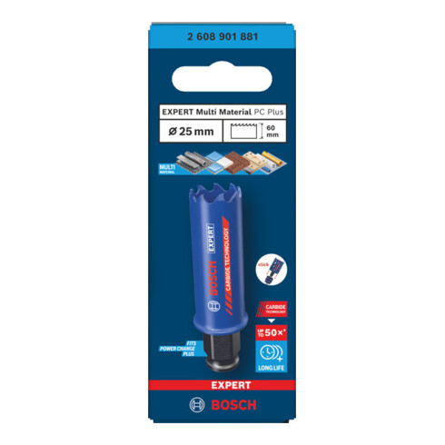 Bosch EXPERT Seghetto a tazza Multi Material Power Change Plus, 25 x 60 mm