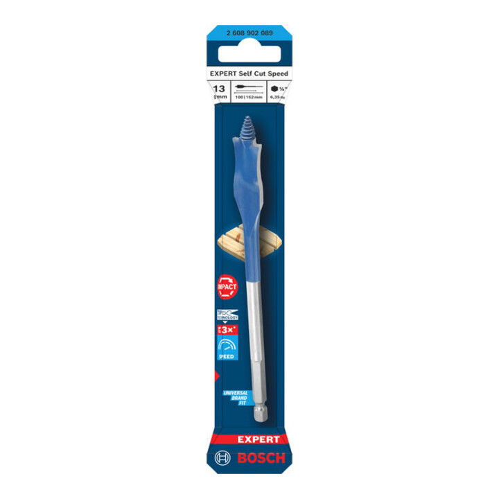 Bosch EXPERT Self Cut Speed Flachfräsbohrer, 13 x 152 mm