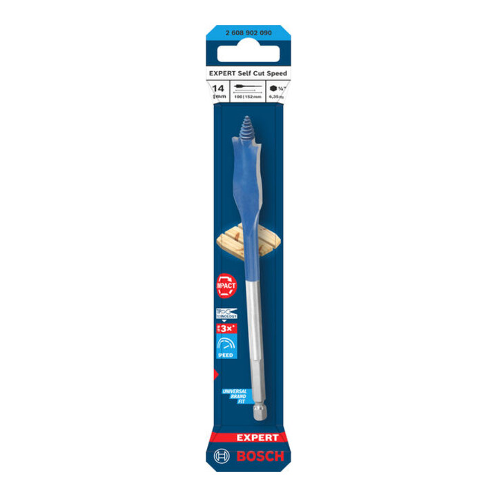 Bosch EXPERT Self Cut Speed Flachfräsbohrer, 14 x 152 mm
