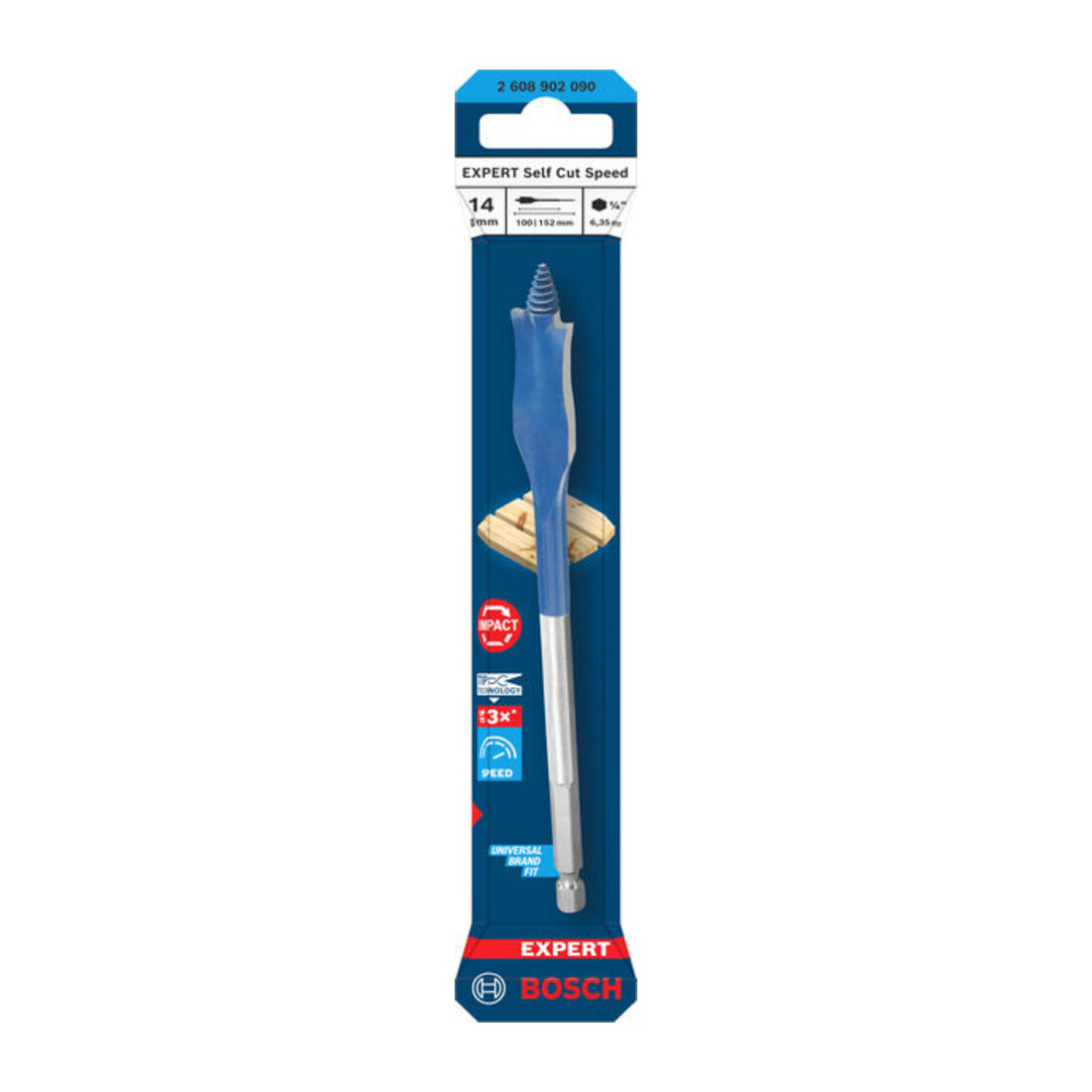 Bosch EXPERT Self Cut Speed Flachfräsbohrer, 14 x 152 mm