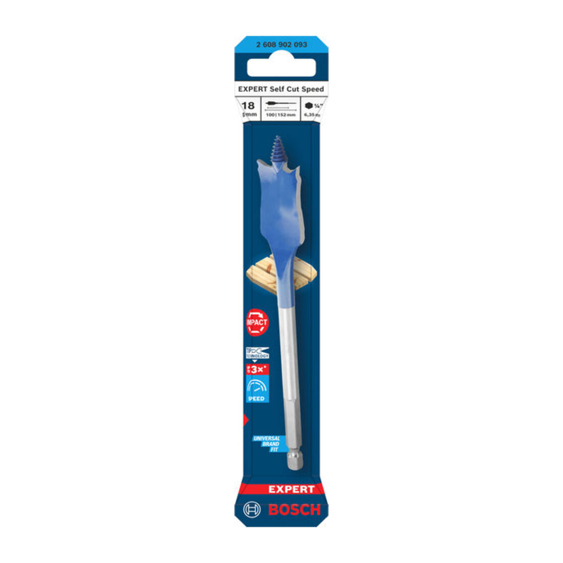 Bosch EXPERT Self Cut Speed Flachfräsbohrer, 18 x 152 mm