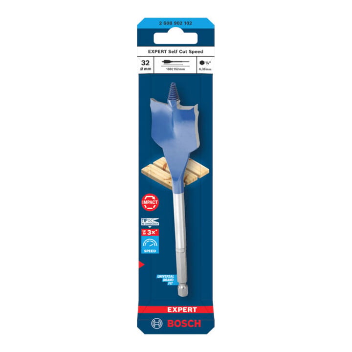 Bosch EXPERT Self Cut Speed Flachfräsbohrer, 32 x 152 mm