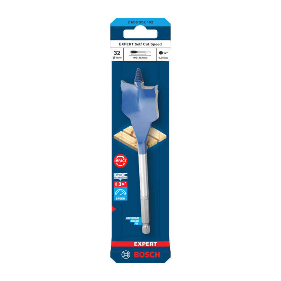 Bosch EXPERT Self Cut Speed Flachfräsbohrer, 32 x 152 mm