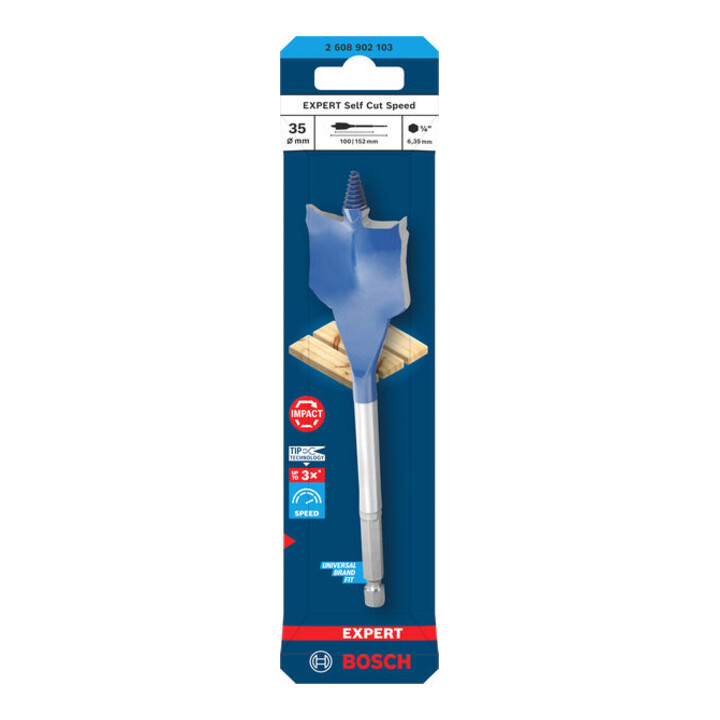 Bosch EXPERT Self Cut Speed Flachfräsbohrer, 35 x 152 mm