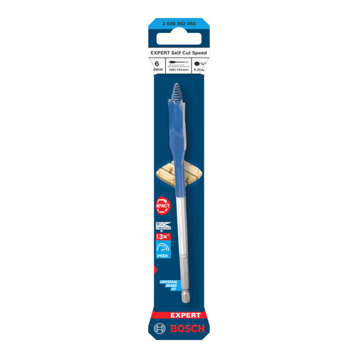 Bosch EXPERT Self Cut Speed Flachfräsbohrer, 6 x 152 mm