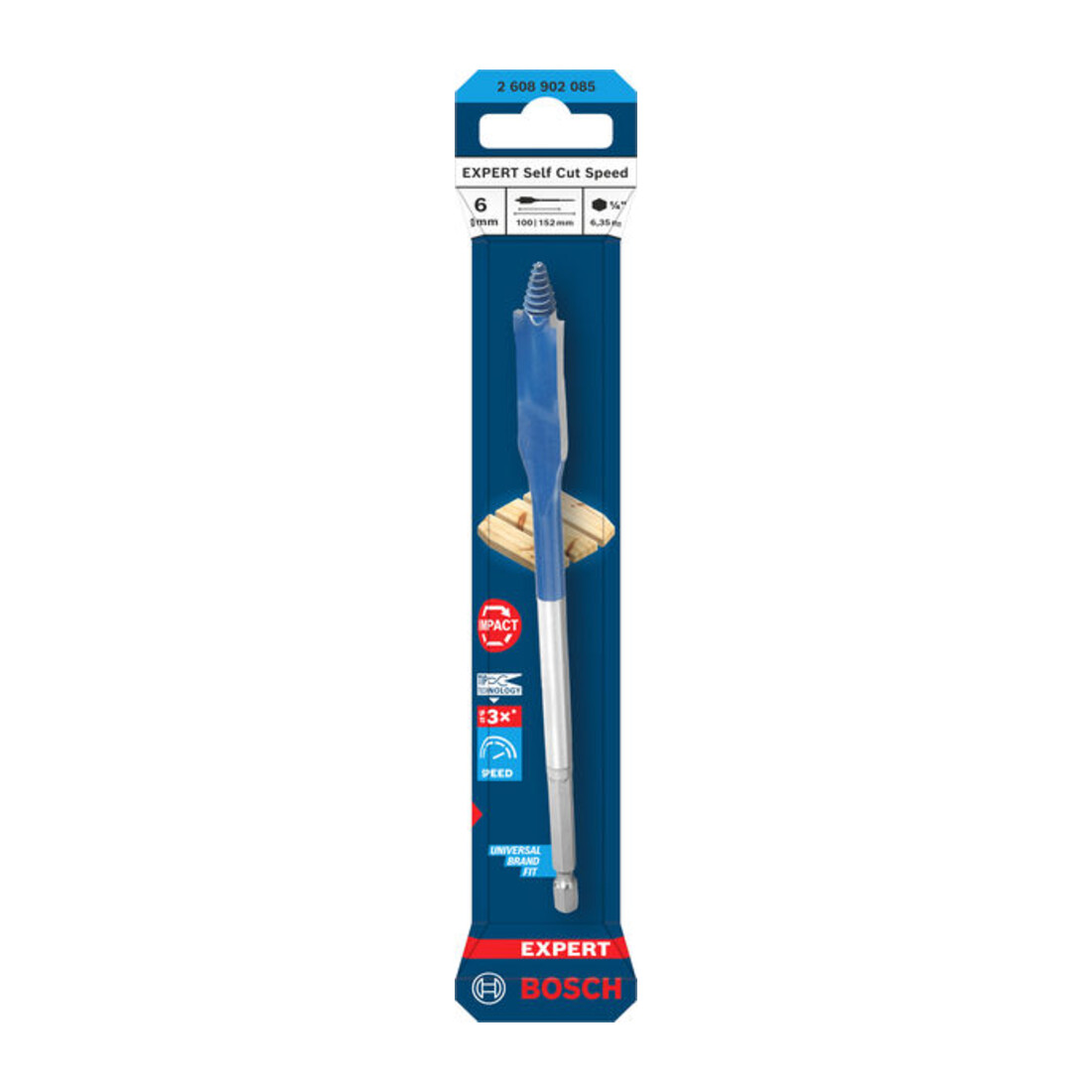 Bosch EXPERT Self Cut Speed Flachfräsbohrer, 6 x 152 mm