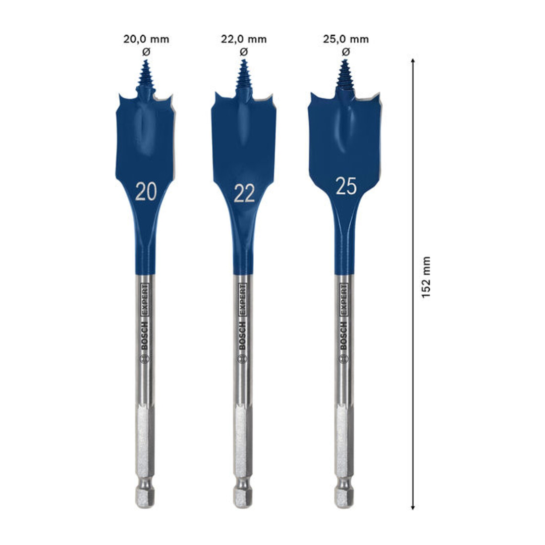 Bosch EXPERT Self Cut Speed Flachfräsbohrer-Set, 20/22/25 mm, 3-tlg.
