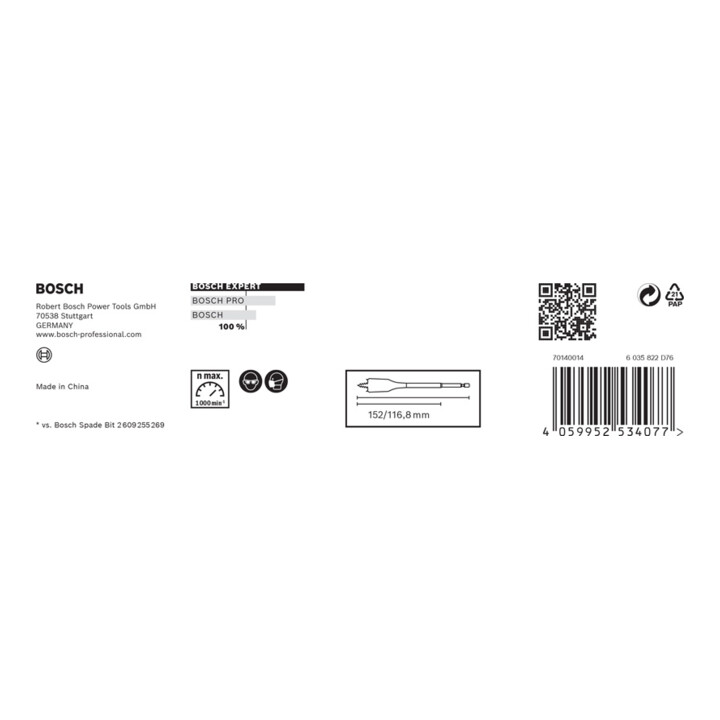 Bosch EXPERT SelfCut Speed Flachfräsbohrer-Set 13/16/19/20/22/25mm 6-tlg. für Dreh- und Schlagbohrer