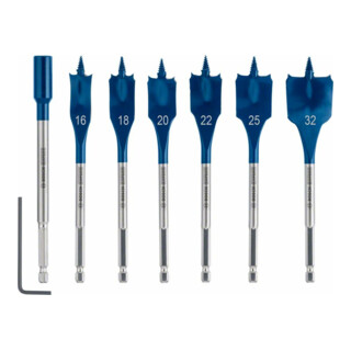 Bosch EXPERT SelfCut Speed Flachfräsbohrer-Set 16/18/20/22/25/32mm 7-tlg. für Dreh- und Schlagbohrer