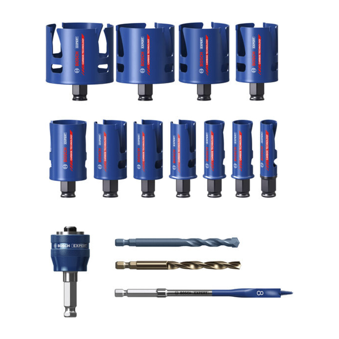 Bosch EXPERT Set di seghe a tazza Construction Material Power Change Plus, 15 pezzi