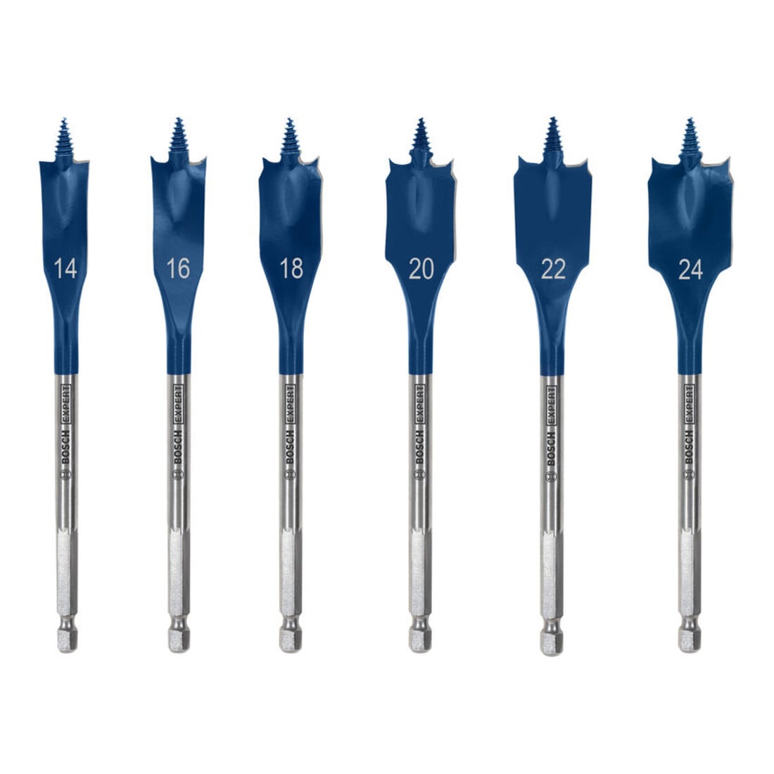 Bosch EXPERT Set punte fresatura piatta Self Cut Speed, 14/16/18/20/22/25/24/32, 6 pezzi