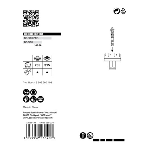 Bosch EXPERT Sheet Metal Lochsäge 51 x 40mm für Dreh- und Schlagbohrer