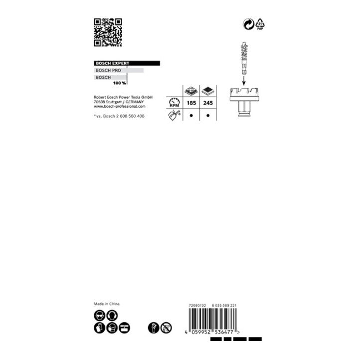 Bosch EXPERT Sheet Metal Lochsäge 68 x 40mm für Dreh- und Schlagbohrer
